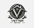 VETTER SERVICE Logo: Haus mit V-Dach, umrandet von einem Kreis, flankiert von zwei Schraubenschlüsseln.