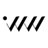 Schwarzes Logo mit einem Punkt, gefolgt von drei miteinander verbundenen, zackigen "W"-Formen.
