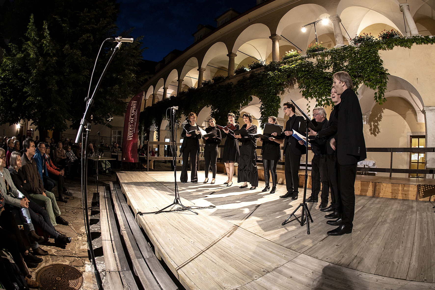 Horus Vocals on stage at the CONSONARE a cappella event, Voices of Spirit 2019, Graz