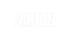 Der weiße Text „SAUEN“ steht auf grünem Hintergrund.