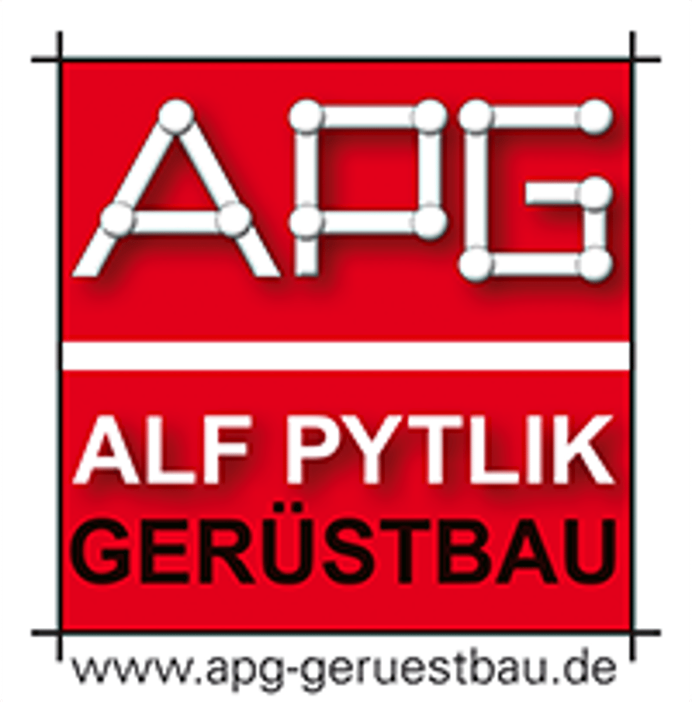Roter Text auf grünem Hintergrund: arnold Gerüstbau