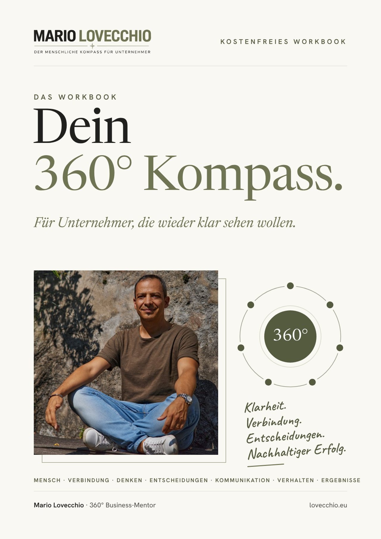 Cover des Workbooks „Dein 360° Kompass“ von Mario Lovecchio