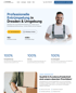 Startseite einer Entrümpelungsfirma mit lächelndem Mann in Arbeitskleidung und Text "Professionelle Entrümpelung in Dresden & Umgebung".