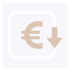 Euro-Symbol mit einem nach unten zeigenden Pfeil.