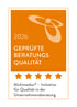 Qualitätssiegel 2026: GEPPRÜFTE BERATUNGS QUALITÄT, 5 Sterne, Alchimedus® – Initiative für Qualität in der Unternehmensberatung.
