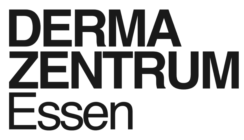 Schwarzer Text auf transparentem Hintergrund: Dermazentrum Essen