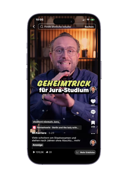 Das TikTok-Video der BSP Kampagne auf einem Smartphone