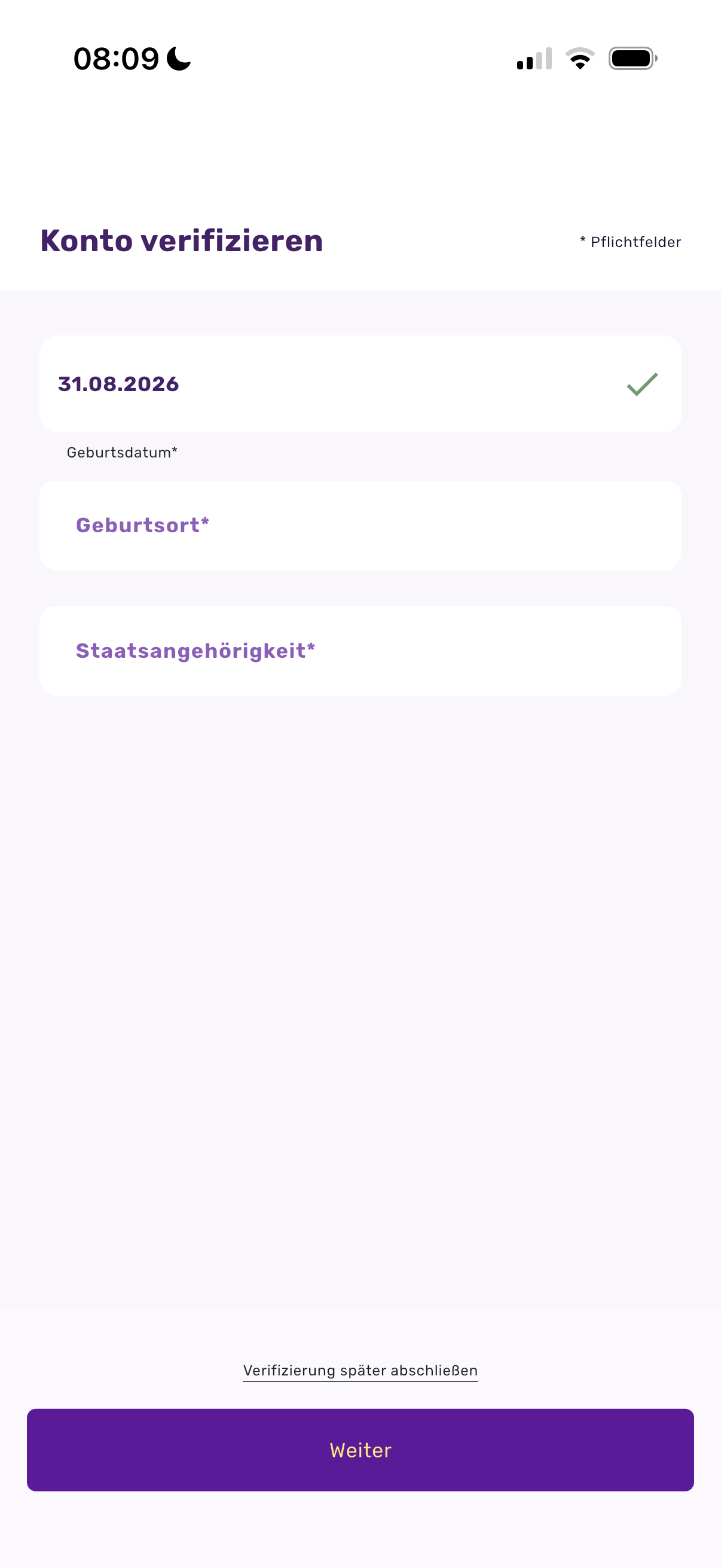 Uzupełnij dane osobowe