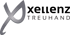 Logo: Großes, graues „X“ links, daneben „xellenz TREUHAND“ in Schwarz.