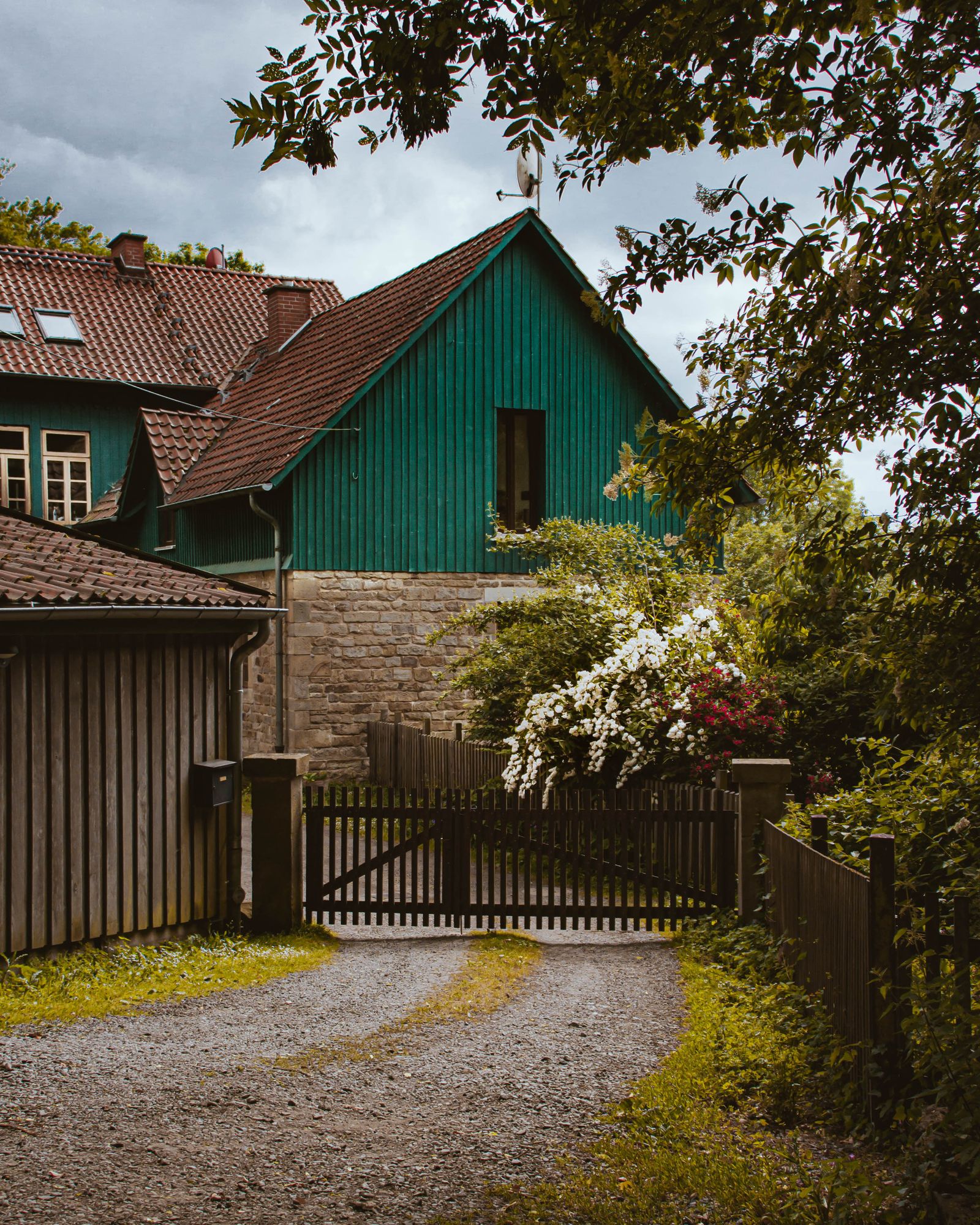 Wooden gate at the entrance to a property
