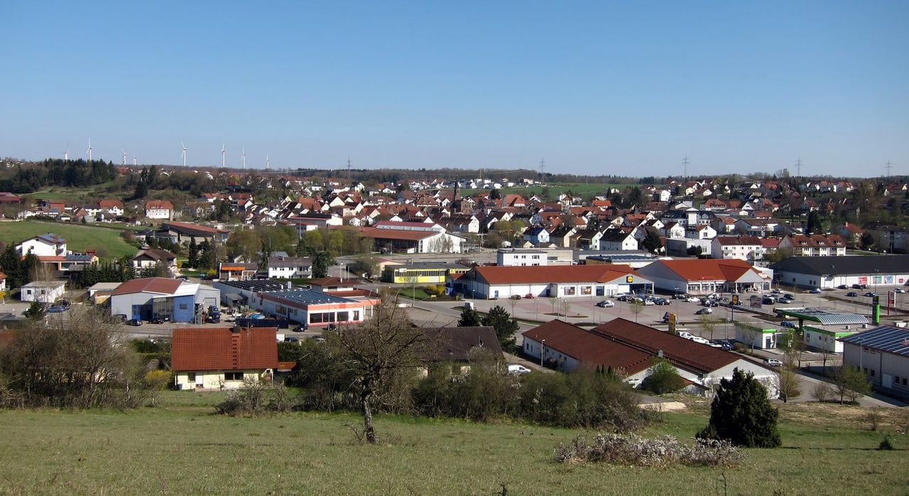 Blick über die Dächer von Nattheim am Rand des Härtsfelds