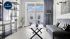 Wohnbereich eines Prime Apartments in Augsburg – modern möbliertes Apartment mit Balkon, Couch und Esstisch für Monteure & Geschäftsreisende