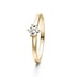 Zierlicher Ring aus Gelbgold mit einem funkelnden, runden Solitär-Diamanten in einer 4-er Krallenfassung.