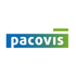 Pacovis Logo mit blau-grünem Farbverlauf und einem grünen Balken darüber