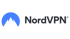 NordVPN logo featuring a blue mountain peak icon and the word "NordVPN" in dark gray text.