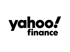 Yahoo! Finance logo with "yahoo!" in black on top and "finance" in black below, all on a dark green background.