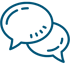Icon zwei Sprechblasen – direkte Kommunikation mit ONA Hausverwaltung
