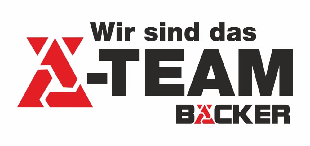 Logo der BÄCKER UNTERNEHMENSGRUPPE in Schwarz und Rot.