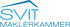 Blaues Logo der SVIT Maklerkammer mit einem stilisierten Hausdach auf schwarzem Hintergrund.
