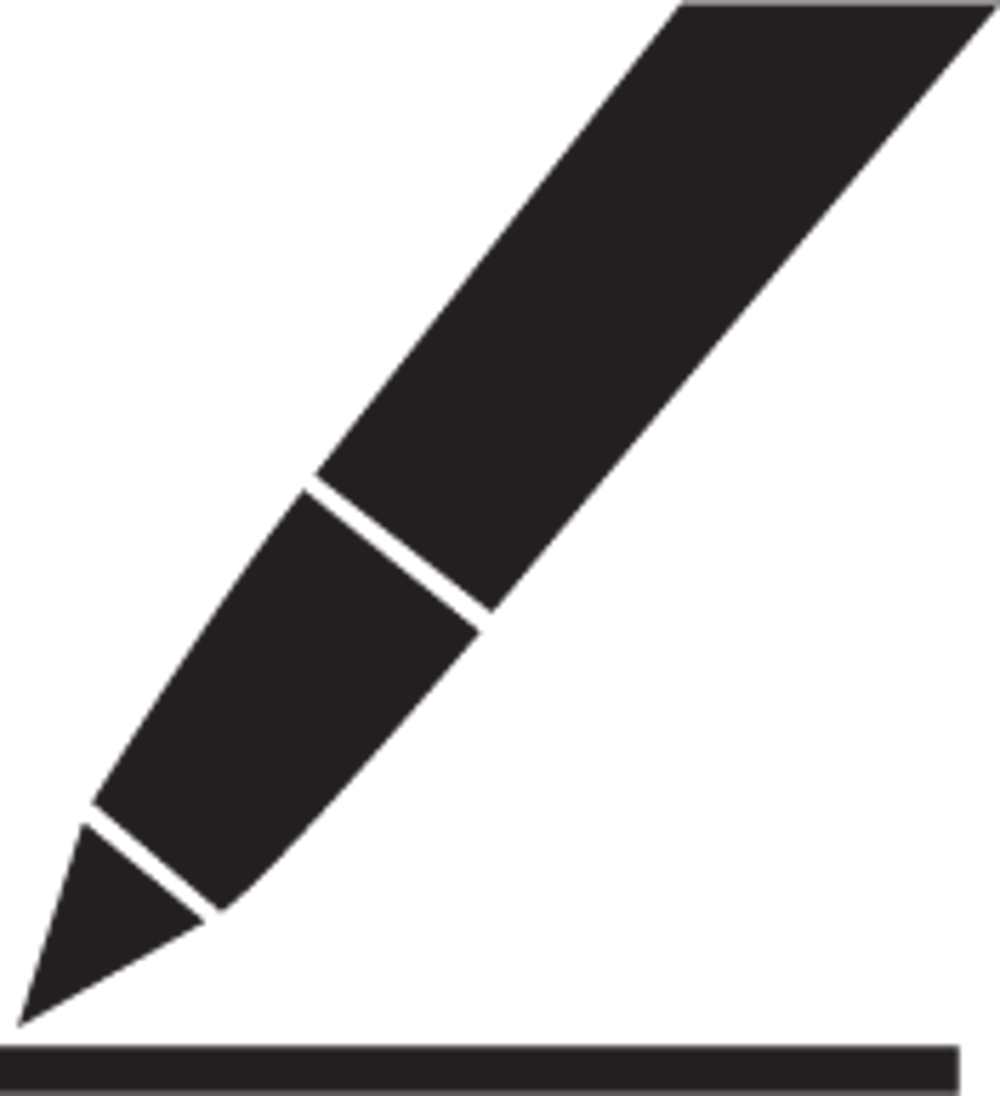 Schwarzer Stift, der eine Linie auf grünem Hintergrund zeichnet.