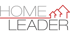 Schriftzug "HOME LEADER" mit drei roten Haus-Symbolen über dem Wort "LEADER" und roter Linie zwischen den Wörtern.