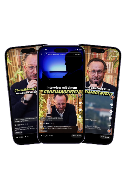 Drei Videos der Verfassungsschutz-Kampagne auf Smartphones