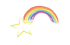 Logo des Sternengeflüster e.V. mit gelbem Stern, Regenbogen und weißem Schriftzug auf schwarzem Grund.