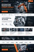 Webseite von Automatech mit Industrierobotern und Text zu effizienter Produktion sowie Automatisierungslösungen.
