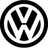 Black Volkswagen logo with intertwined 'V' and 'W' letters inside a circle.