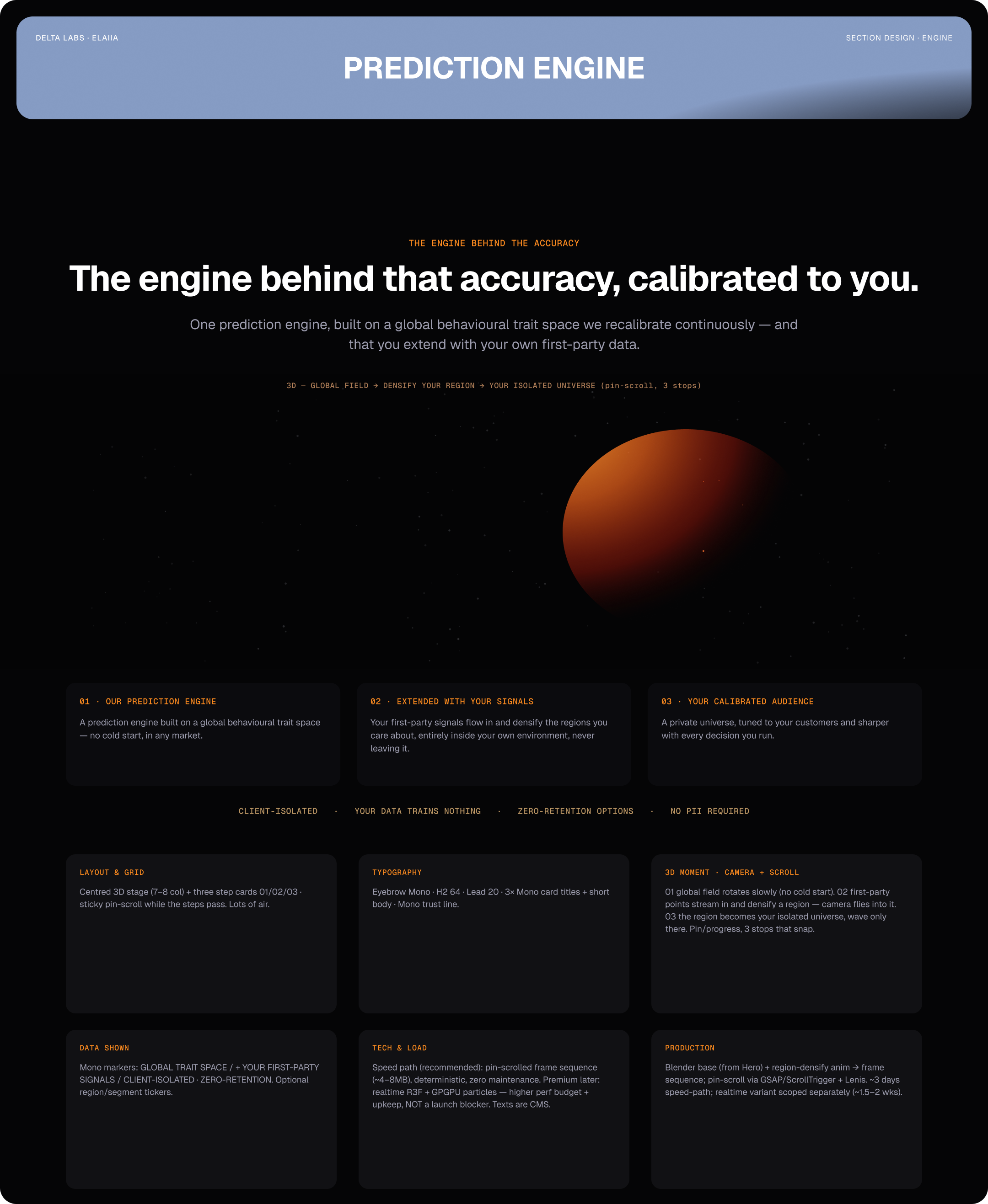 Prediction Engine - One space, calibrated to you