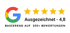 Google-Logo, 5 goldene Sterne, Text "Ausgezeichnet - 4,8 BASIEREND AUF 250+ BEWERTUNGEN".