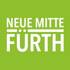 Logo "NEUE MITTE FÜRTH" in Weiß auf grünem Hintergrund.
