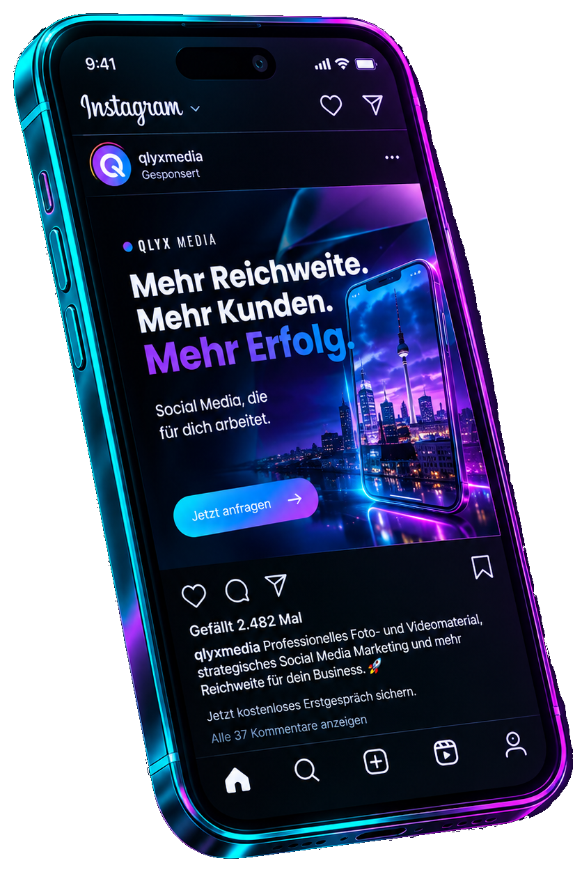 Smartphone mit Social-Media-Anzeige