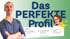 Ein lächelnder Mann mit verschränkten Armen und der Text „Das PERFEKTE Profil“, daneben eine lächelnde Frau und ein Analyse-Dashboard.