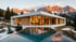 KI-generiertes Cinematic-Rendering einer Luxusvilla in den Alpen