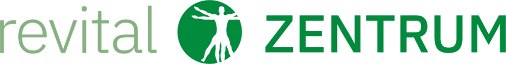 revital ZENTRUM Logo mit stilisiertem menschlichem Körper im Kreis.
