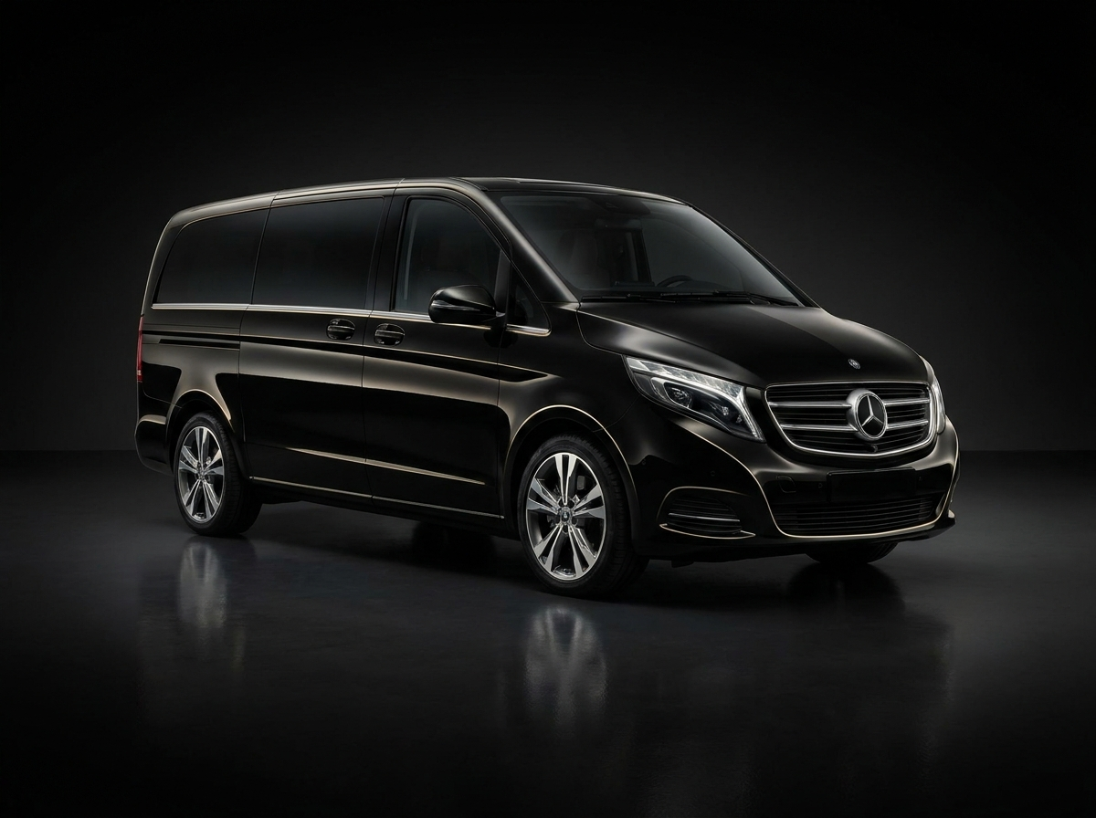 Schwarze Mercedes-Benz V-Klasse
