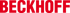 Roter "BECKHOFF"-Schriftzug auf weißem Hintergrund.