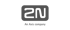 Das Logo von 2N mit dem Text "An Axis company" in Grau auf grünem Hintergrund.