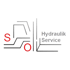 Logo von SO Hydraulik Service mit stilisiertem LKW und den Buchstaben "S" und "O" in Rot.