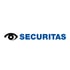 Securitas Logo mit schwarzem Augen-Symbol und blauem Schriftzug auf weißem Hintergrund.
