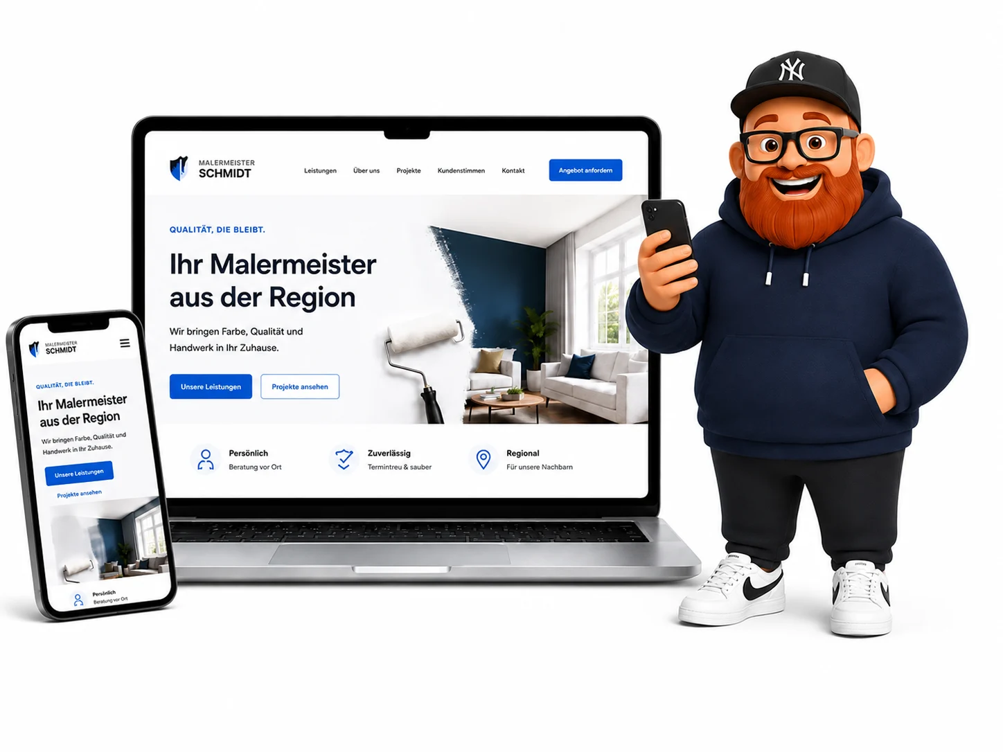 Website Mockup mit Webseitenonkel