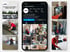 Smartphone zeigt das Instagram-Profil der Firma DIPPE Heizung Sanitär Bäder mit Fotos von Handwerkern bei der Arbeit.