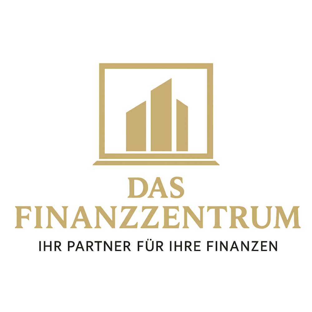 Logo: DAS FINANZZENTRUM mit stilisierten Gebäuden in einem Quadrat.