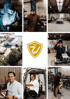Ein Raster aus neun Bildern zeigt Schweißer, eine Fabrikhalle, Luftaufnahme eines Gebäudes, Männer bei der Arbeit und ein goldenes Logo "Since 1990".