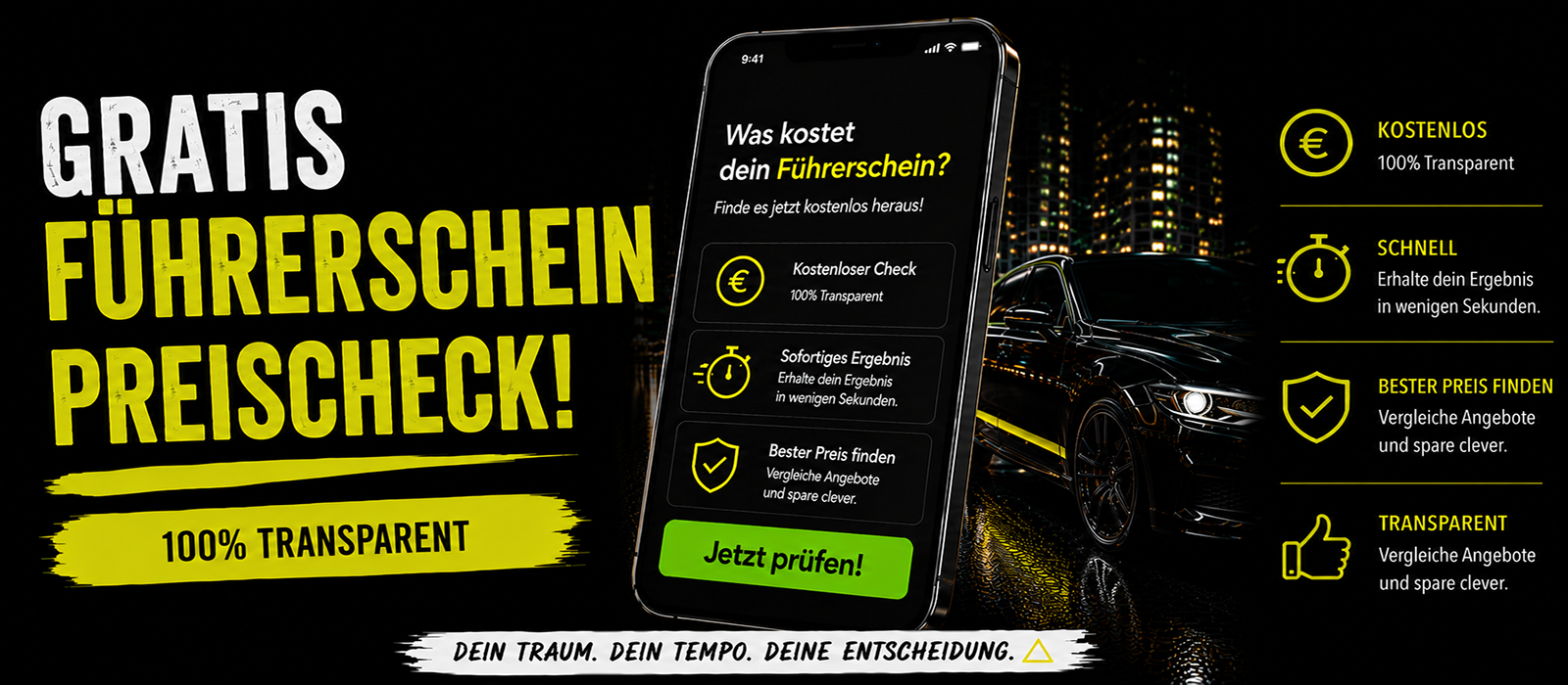 Fahrschule DELTA Mannheim bietet den gratis Preischeck zum Führerschein
