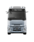 Vorderansicht eines hellblauen Volvo FH Aero