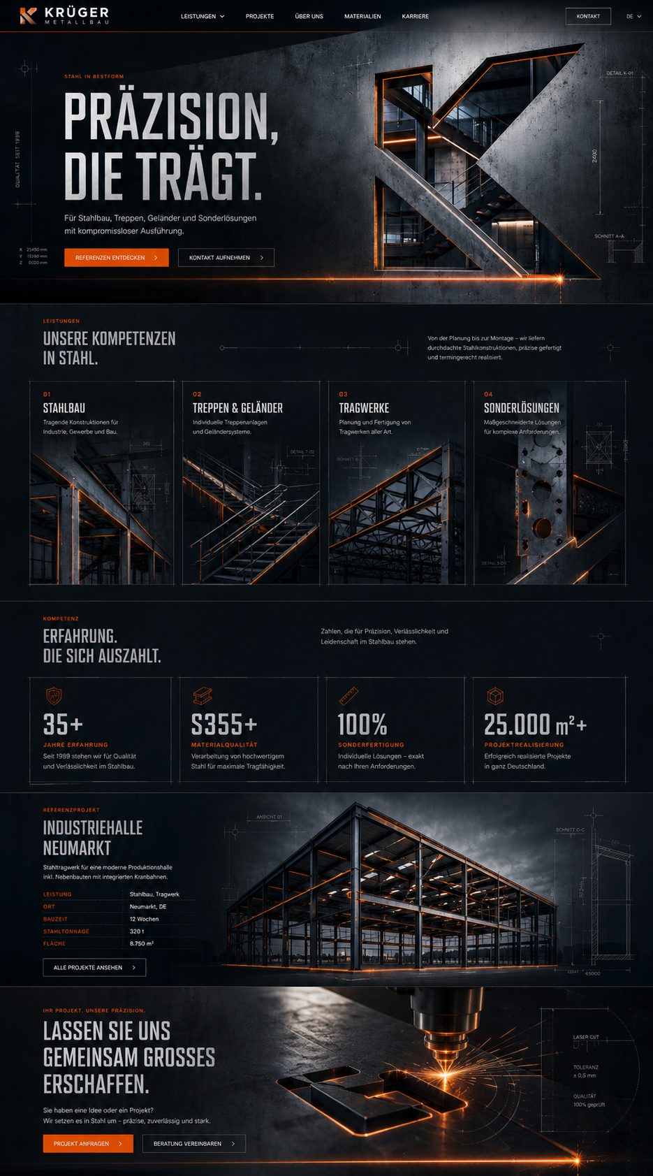 Website für einen Metallbauer