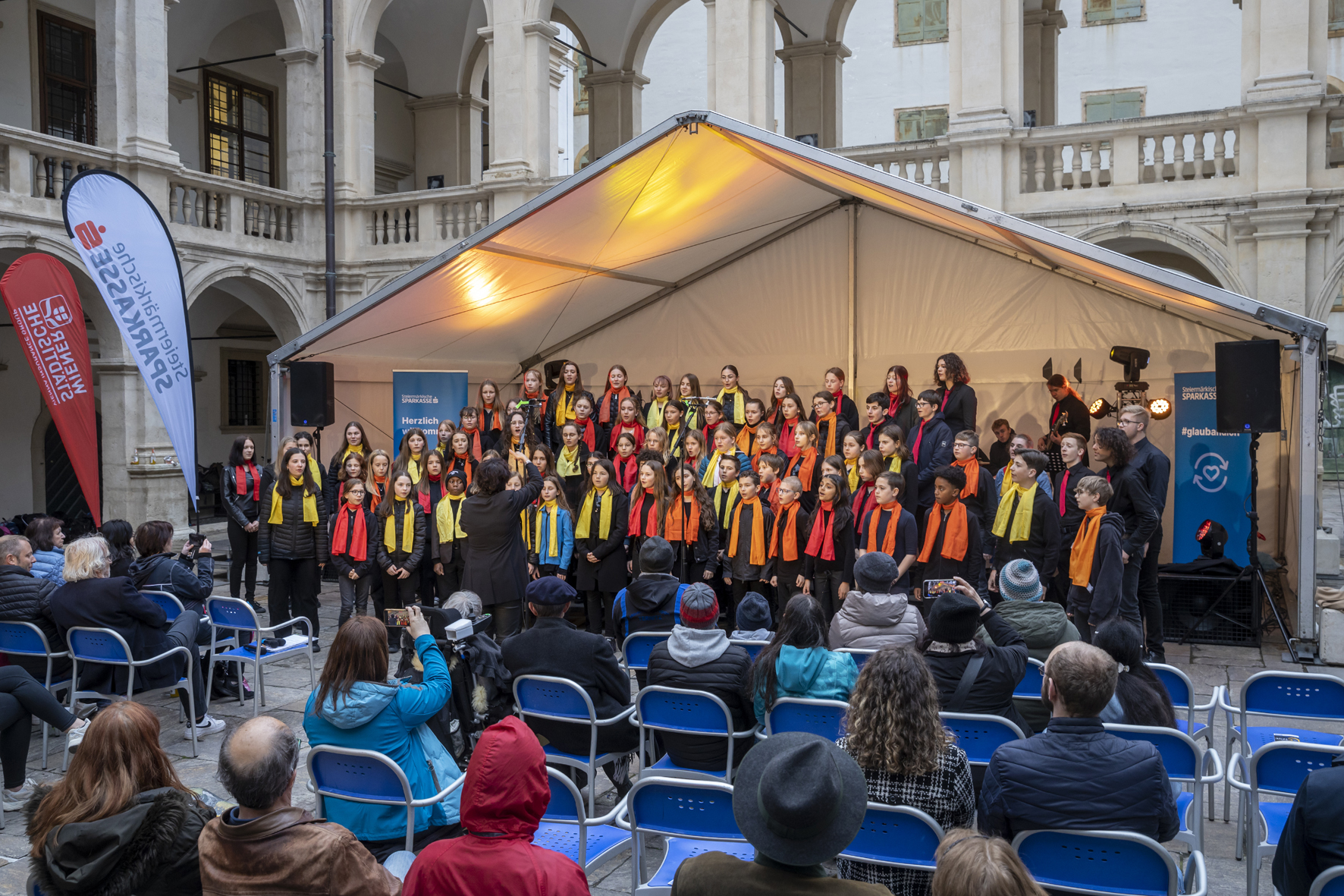 Chor des BG und BRG Knittelfeld at the Long Night of Choirs in the Landhaushof, Voices of Spirit 2023, Graz