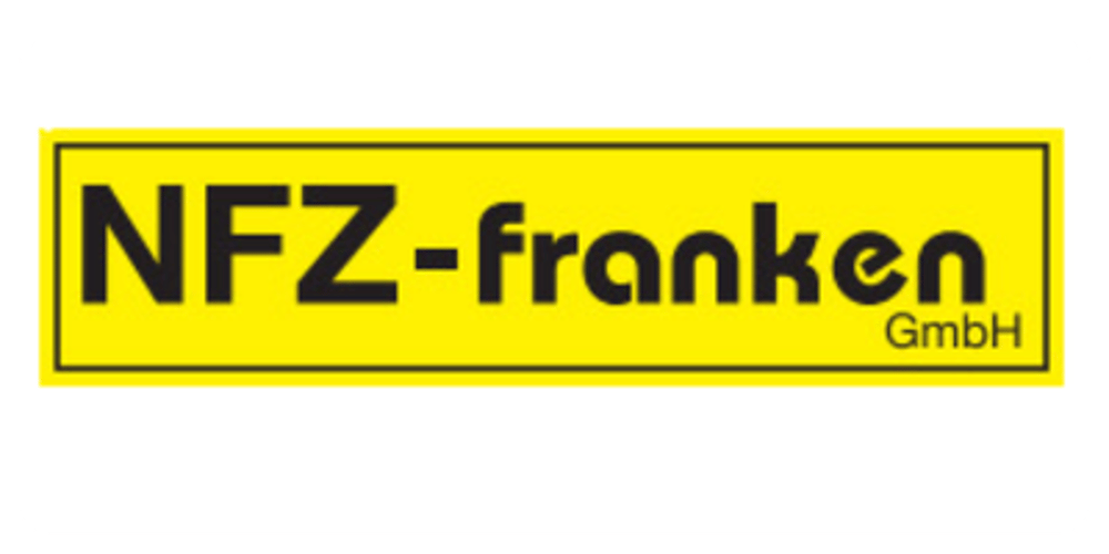 NFZ-franken GmbH Logo mit schwarzem Text auf gelbem Hintergrund.